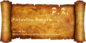 Palovics Karola névjegykártya